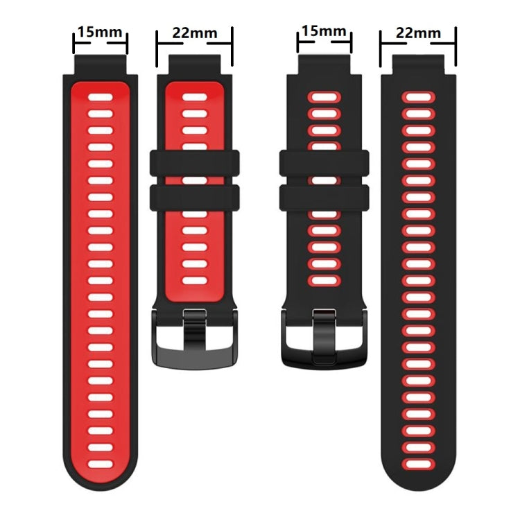 Two-color Silicone Replacement Strap Watchband, For Garmin Forerunner 220/230/235/620/630/735XT