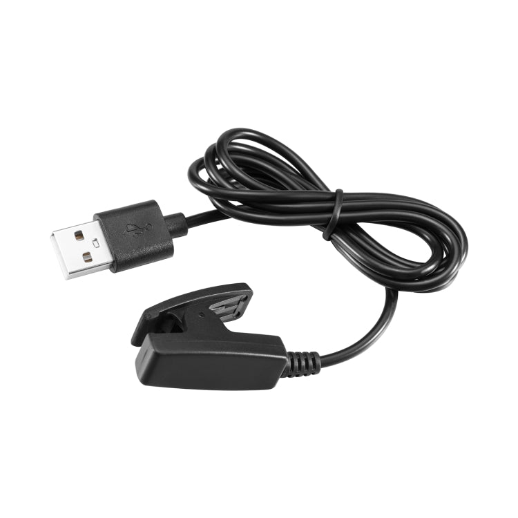 USB-A charging cable with black controller module and clip-style connector