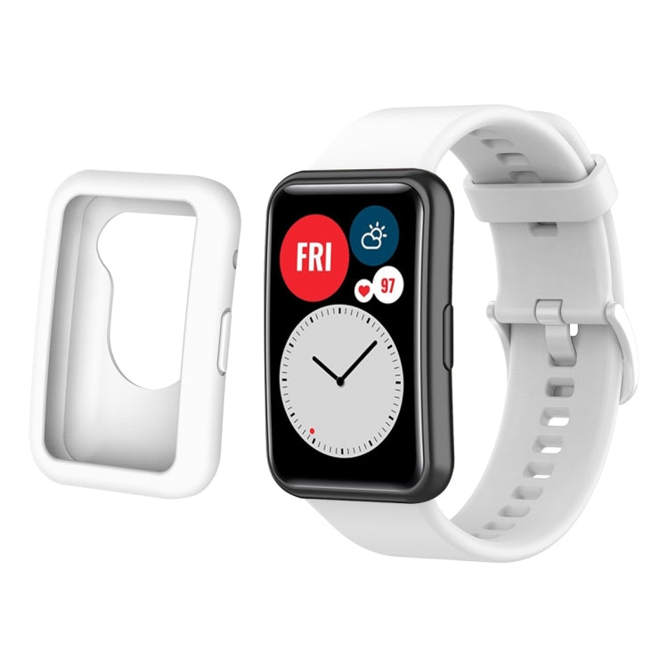 For Huwei Watch Fit Protective Silicone Case + Silicone Watchband Kit