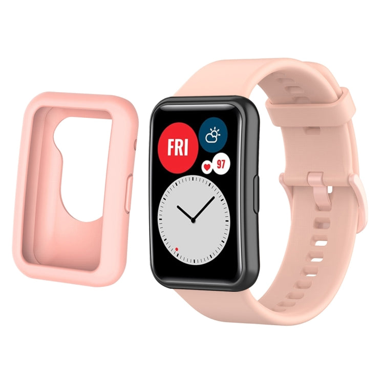 For Huwei Watch Fit Protective Silicone Case + Silicone Watchband Kit