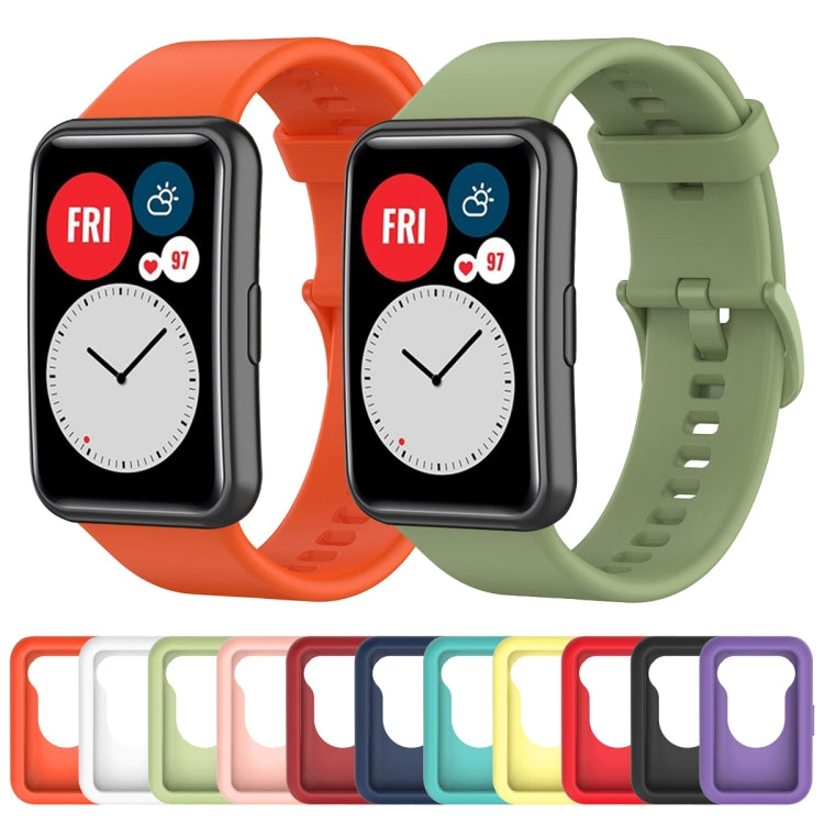 For Huwei Watch Fit Protective Silicone Case + Silicone Watchband Kit