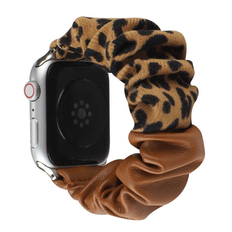 Leather Leopard Pattern Stitching Watch Strap, For Series 7 45mm / 6 & SE & 5 & 4 44mm / 3 & 2 & 1 42mm, For Series 7 41mm / 6 & SE & 5 & 4 40mm / 3 & 2 & 1 38mm