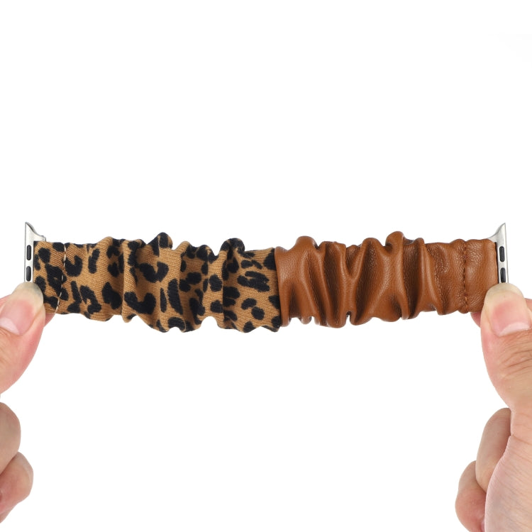 Leather Leopard Pattern Stitching Watch Strap, For Series 7 45mm / 6 & SE & 5 & 4 44mm / 3 & 2 & 1 42mm, For Series 7 41mm / 6 & SE & 5 & 4 40mm / 3 & 2 & 1 38mm