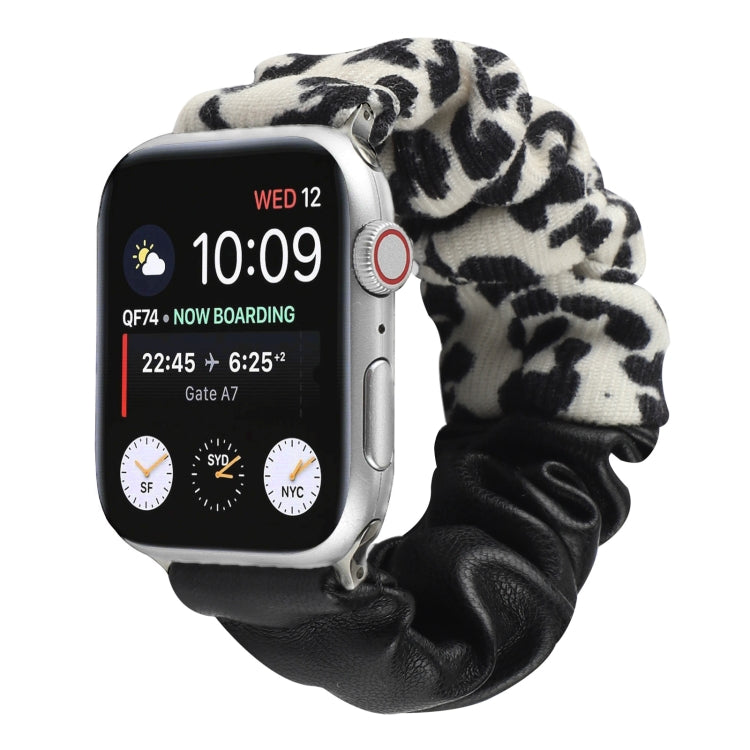 Leather Leopard Pattern Stitching Watch Strap, For Series 7 45mm / 6 & SE & 5 & 4 44mm / 3 & 2 & 1 42mm, For Series 7 41mm / 6 & SE & 5 & 4 40mm / 3 & 2 & 1 38mm