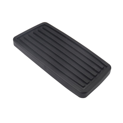 Black rubber car brake pedal cover with non-slip tread grooves
