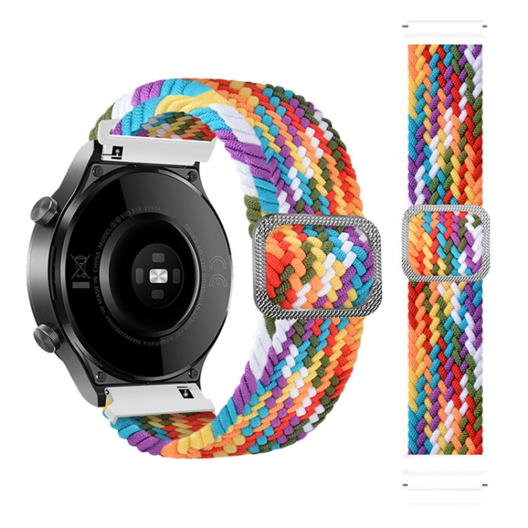 Rainbow braided elastic watch strap with adjustable clasp, for Galaxy Watch 3 45mm