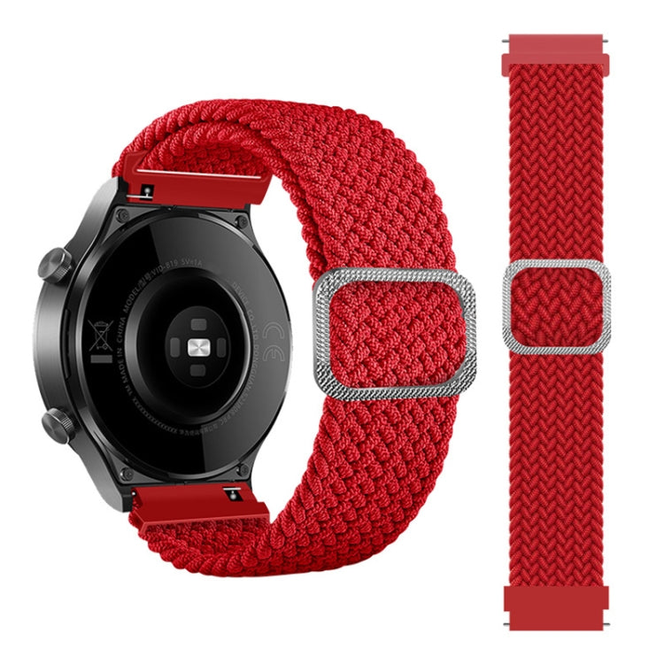 Red braided elastic watch strap with adjustable clasp, for Galaxy Watch 3 45mm