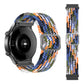 Braided nylon watch strap with adjustable clasp, multicolor zigzag weave