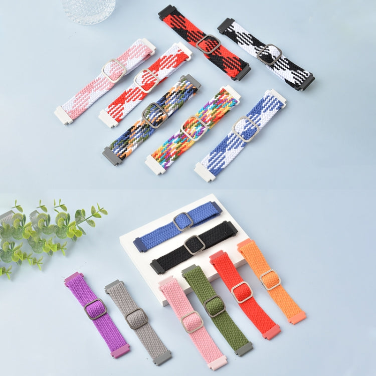 Braided nylon watch strap set with adjustable clasps, multiple colors