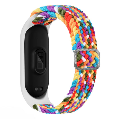Multicolor braided nylon watchband with adjustable clasp, for Xiaomi Mi Band 6/5/4