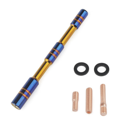 Car signal antenna aerial in roasted gold with blue ring bands, with gaskets and screws