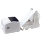 White thermal barcode printer with open cover showing label roll compartment