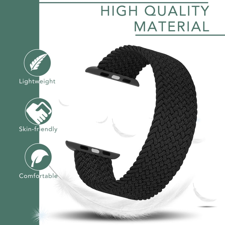 Metal Head Braided Nylon Solid Color Replacement Strap Watchband For Apple Watch Series 6 & SE & 5 & 4 44mm / 3 & 2 & 1 42mm, XS 135mm, S 145mm, M 155mm, L 165mm