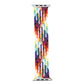 Multicolor braided watchband strap with single-loop design and metal pin ends