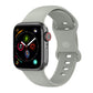 Silicone smartwatch band, light gray with perforated sport links and pin buckle loop