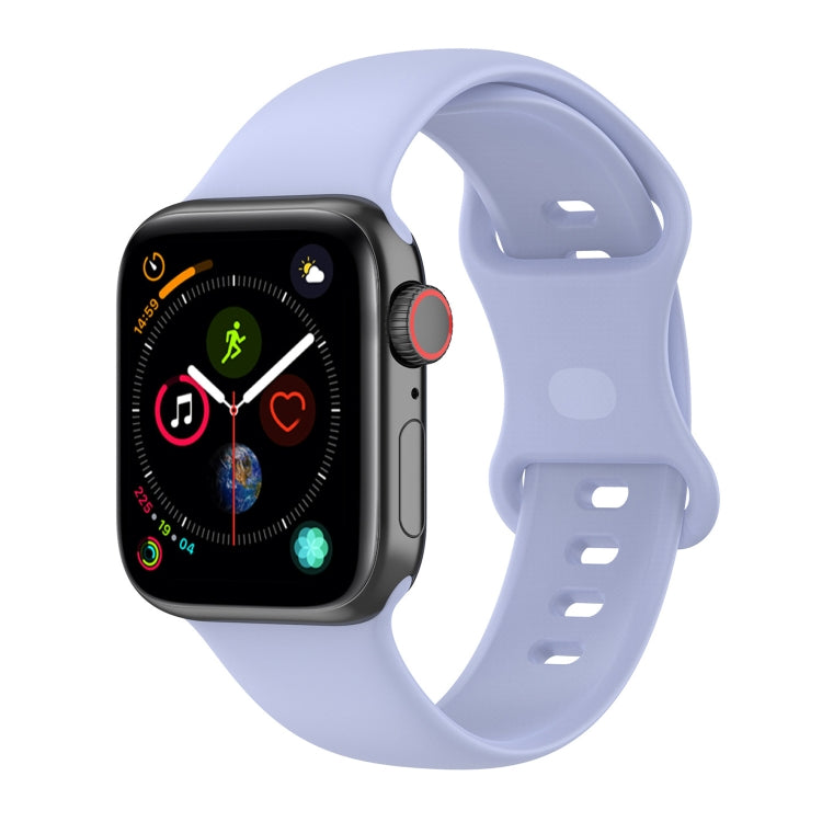 Silicone smartwatch band, light lavender with perforated sport links and pin buckle loop