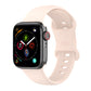 Silicone smartwatch band, light beige pink with perforated sport links and pin buckle loop