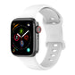 Silicone smartwatch band, white with perforated sport links and pin buckle loop