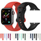 Silicone Apple Watch bands set: red and black straps with adjustable holes