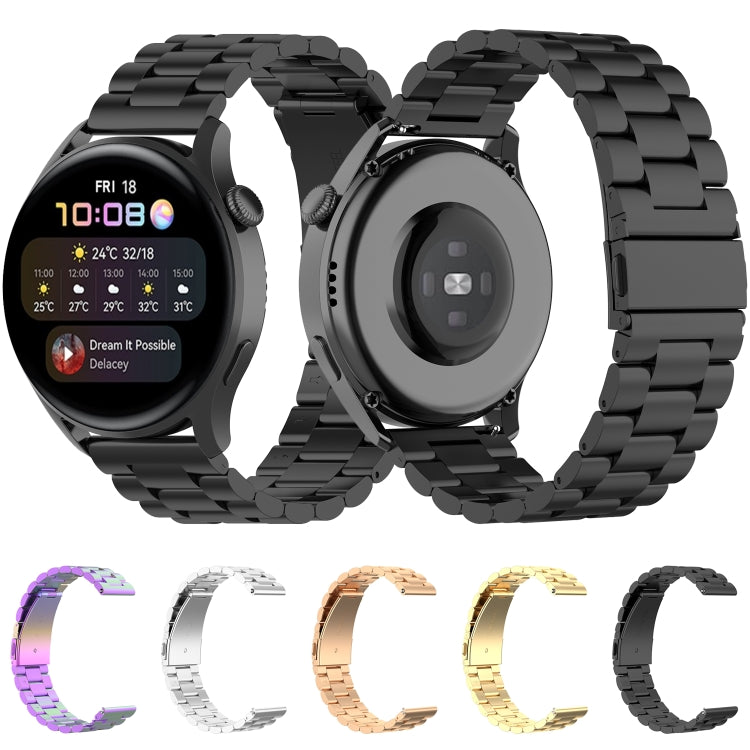 For Huawei Watch 3 / 3 Pro 22mm Three-beads Steel Replacement Strap Watchband