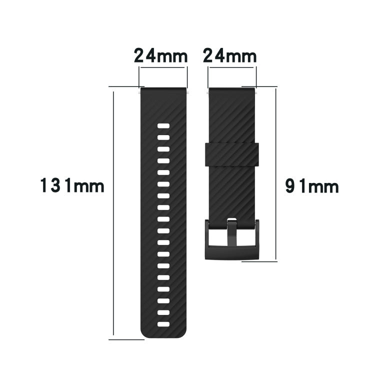 For Suunto 7 24mm Solid Color Silicone Replacement Strap Watchband