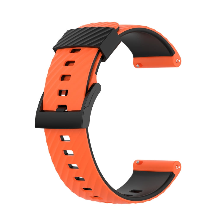 For Suunto 7 24mm Two-color Silicone Replacement Strap Watchband