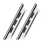 Silver watch band links with black insets and silver spring bars, 2-piece connector set