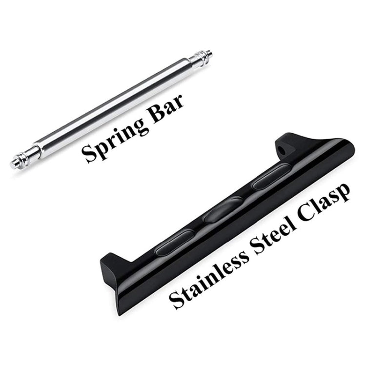 Stainless steel spring bar and connector clasp set, black and silver pieces