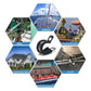 Rubber-lined pipe clamp set graphic with car, RV, and industrial use icons