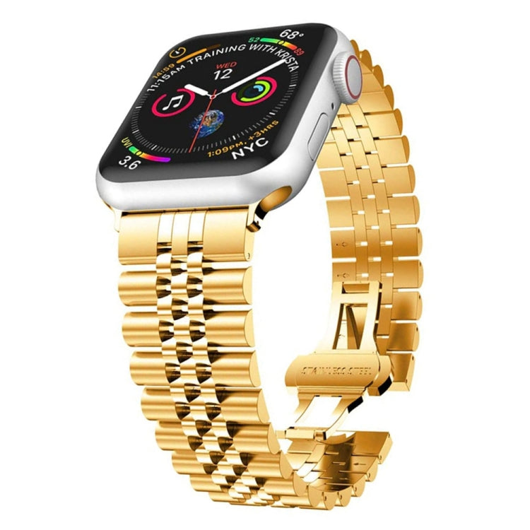 Five Beads Stainless Steel Replacement Watchbands For Apple Watch Series, 7 45mm / 6 & SE & 5 & 4 44mm / 3 & 2 & 1 42mm, 7 41mm / 6 & SE & 5 & 4 40mm / 3 & 2 & 1 38mm