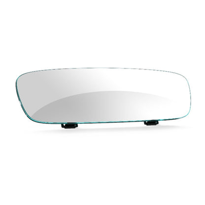 Curved frameless clear rearview mirror with two mounting clips, large size