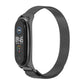Black magnetic stainless steel watch band with mesh strap and watch screen