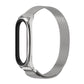 Silver magnetic stainless steel watch band with mesh link strap