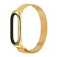 Gold magnetic stainless steel watch band with mesh link strap and black insert
