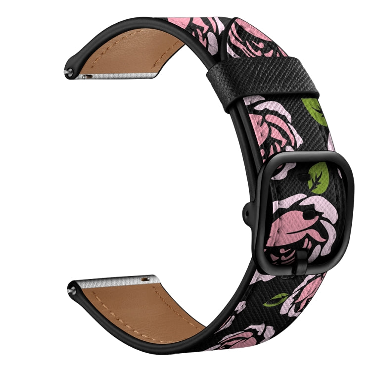 Universal Printed Leather Replacement Strap Watchband, 22mm For Xiaomi Haylou RT RS3 LS04 / LS05S, 22mm For Samsung Galaxy Watch 46mm