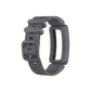 Dark gray silicone wrist strap watchband with adjustable clasp for Fitbit Inspire HR