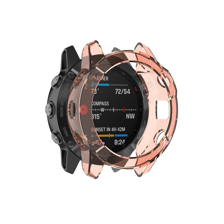 Half-coverage TPU smartwatch protective case, transparent orange finish