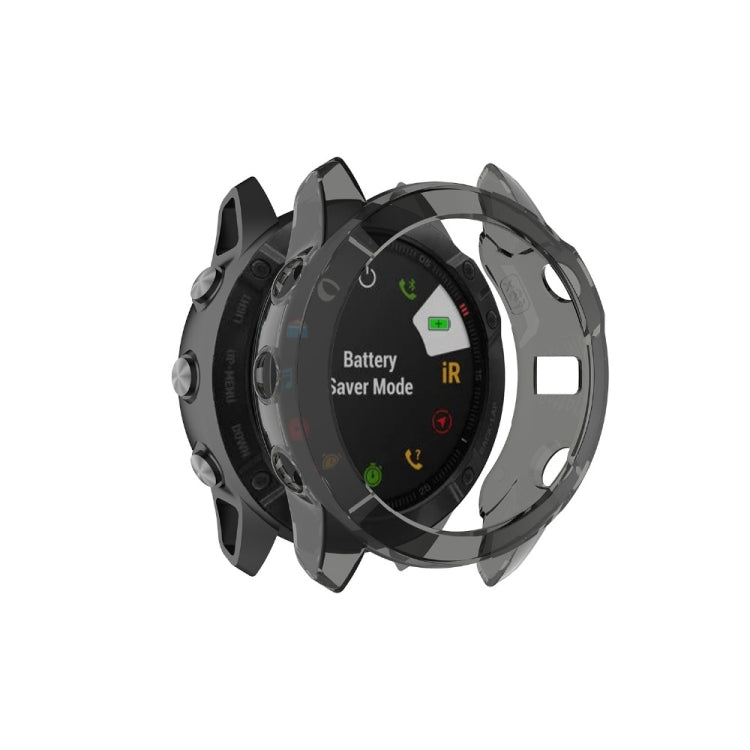 Half-coverage TPU smartwatch protective case, transparent dark (black) finish