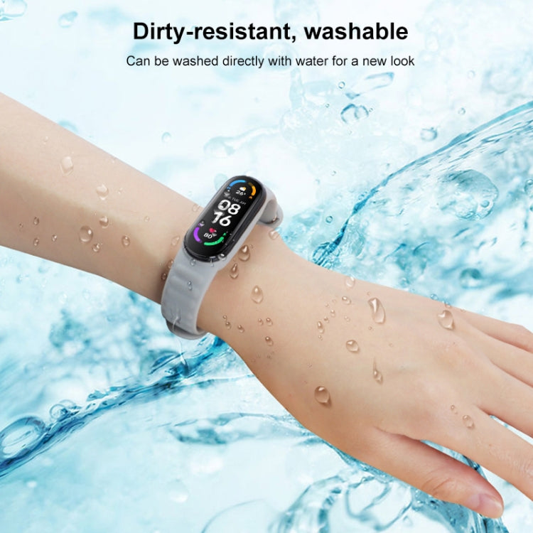 For Xiaomi Mi Band 6 / 5 Universal Silicone Leather Texture Replacement Strap Watchband