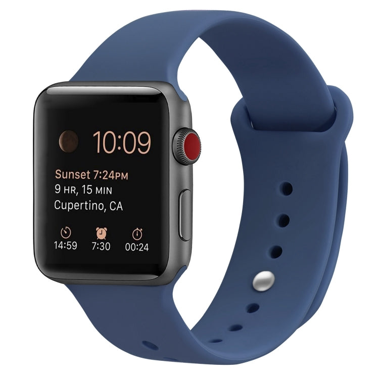 Silicone Replacement Strap Watchband For Apple Watch Series, 7 41mm / 6 & SE & 5 & 4 40mm / 3 & 2 & 1 38mm, 7 45mm / 6 & SE & 5 & 4 44mm / 3 & 2 & 1 42mm