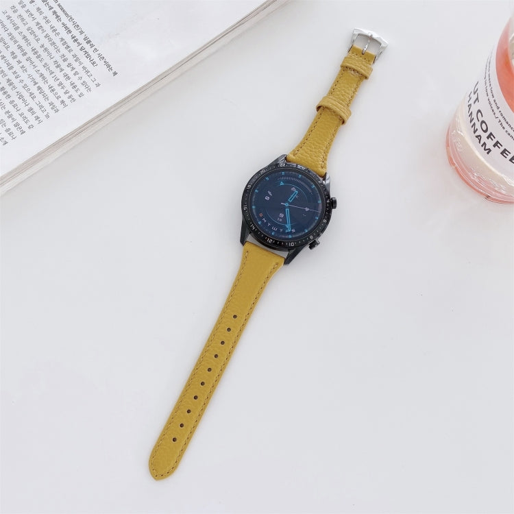 Small Waist Lychee Texture Leather Replacement Strap Watchband, 20mm, 22mm