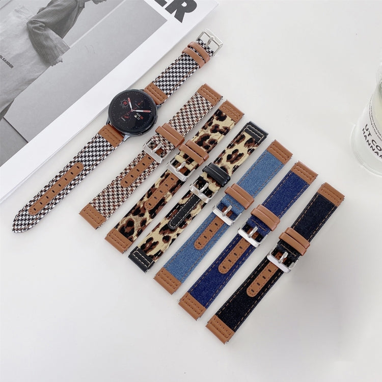 Denim Leather Replacement Strap Watchband, 20mm, 22mm