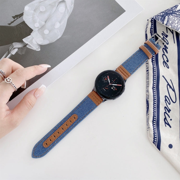 Denim Leather Replacement Strap Watchband, 20mm, 22mm