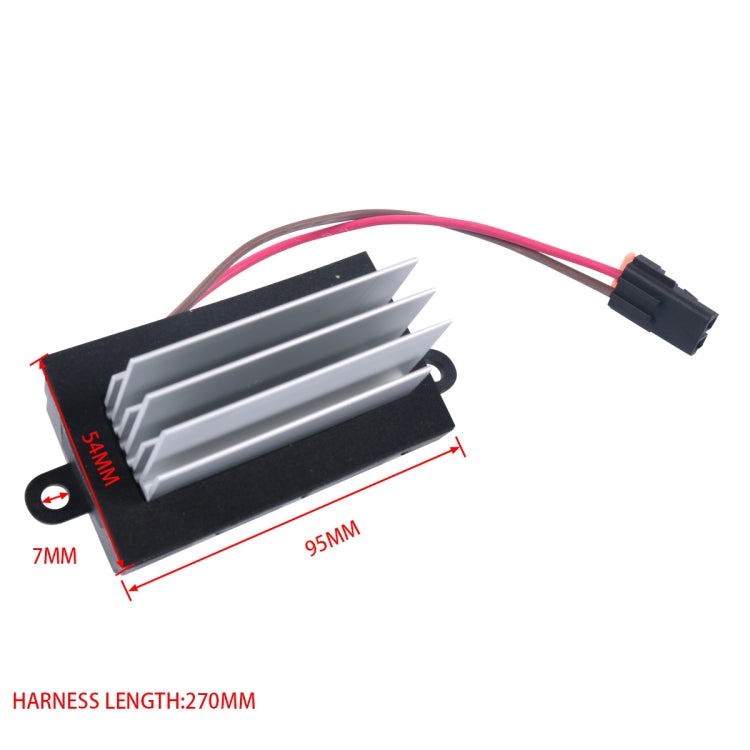 Car blower module dimensions: 95mm length, 7mm height, 270mm harness length