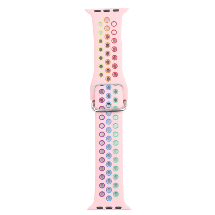 Metal Buckle Silicone Replacement Watchband For Apple Watch Series, 7 41mm / 6 & SE & 5 & 4 40mm / 3 & 2 & 1 38mm, 7 45mm / 6 & SE & 5 & 4 44mm / 3 & 2 & 1 42mm