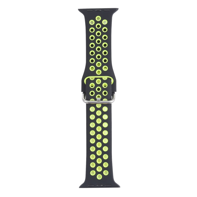 Metal Buckle Silicone Replacement Watchband For Apple Watch Series, 7 41mm / 6 & SE & 5 & 4 40mm / 3 & 2 & 1 38mm, 7 45mm / 6 & SE & 5 & 4 44mm / 3 & 2 & 1 42mm