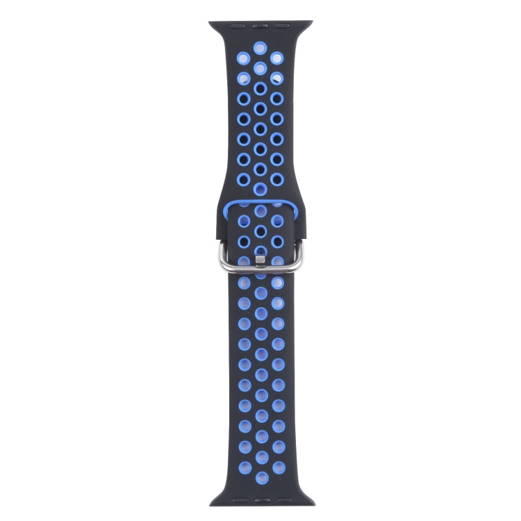 Metal Buckle Silicone Replacement Watchband For Apple Watch Series, 7 41mm / 6 & SE & 5 & 4 40mm / 3 & 2 & 1 38mm, 7 45mm / 6 & SE & 5 & 4 44mm / 3 & 2 & 1 42mm