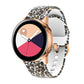 Silicone watchband with leopard print and perforated strap for Galaxy Watch.