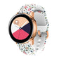Silicone watchband strap with white base and colorful animal print for smartwatch