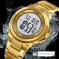 SKMEI 1712 Dual Time LED Digital Display Luminous Stainless Steel Strap Electronic Watch